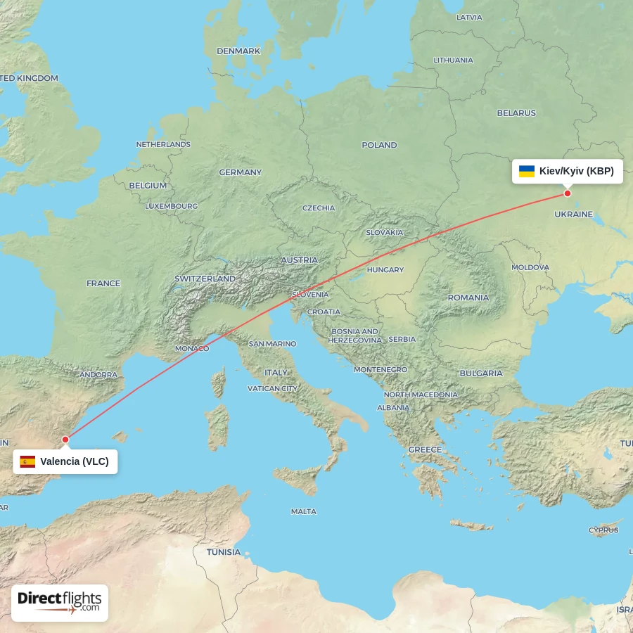 VLC - KBP route map