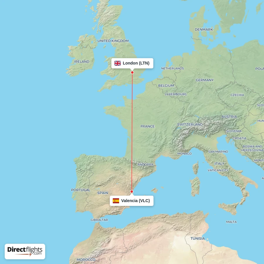 VLC - LTN route map