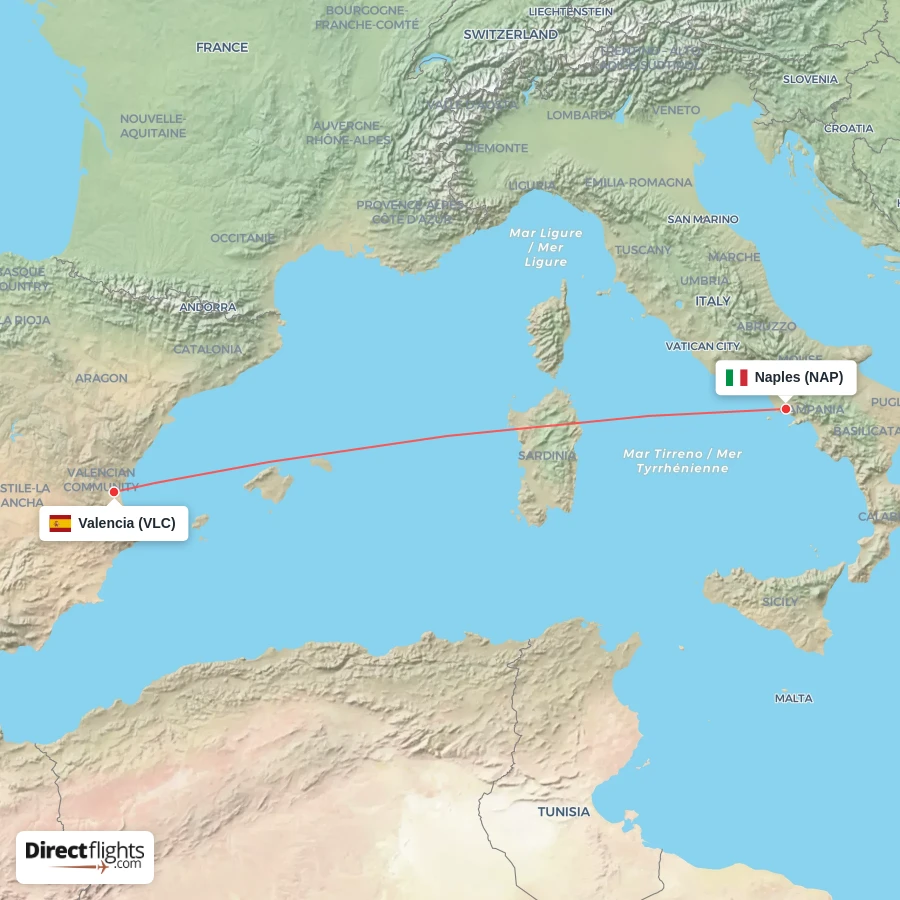 VLC - NAP route map
