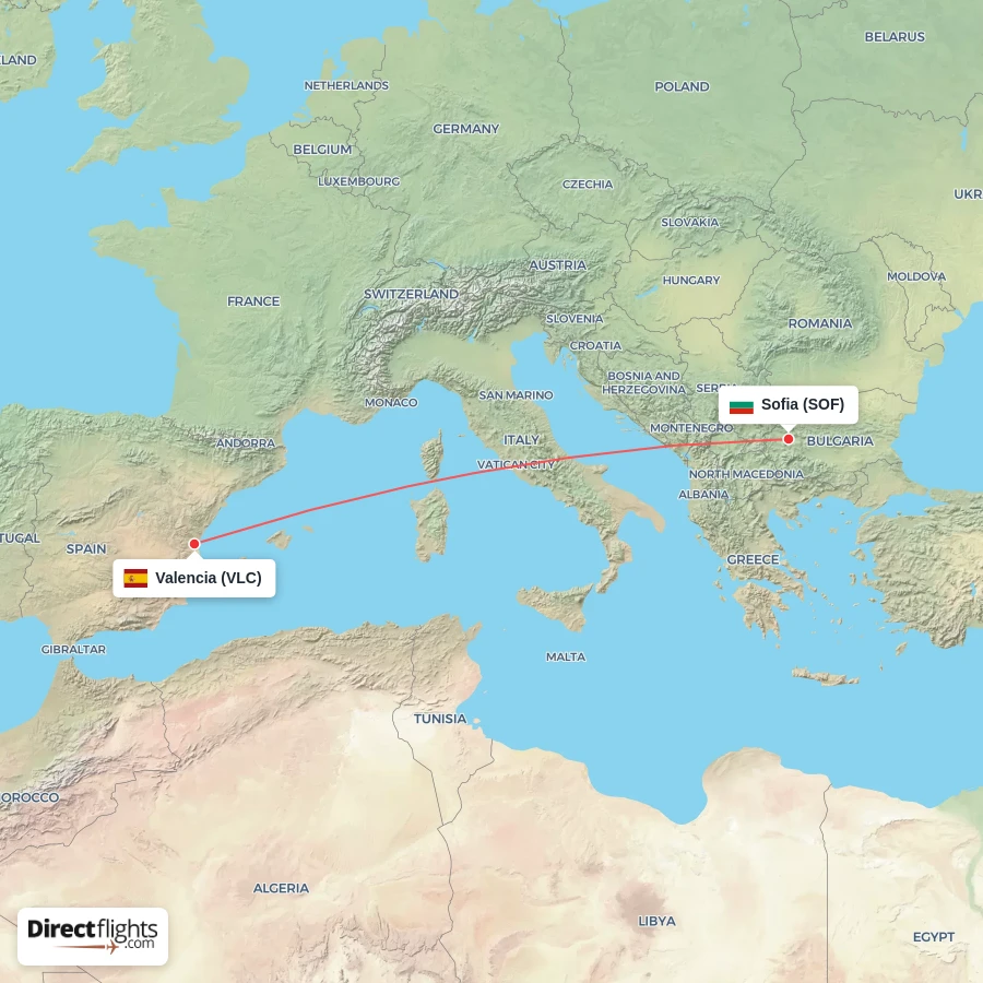 VLC - SOF route map