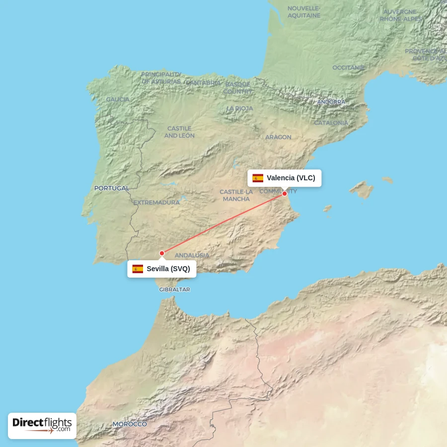 VLC - SVQ route map