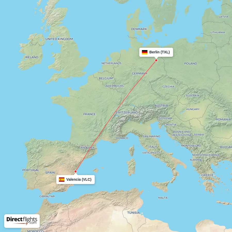 VLC - TXL route map