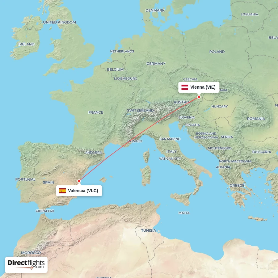 VLC - VIE route map