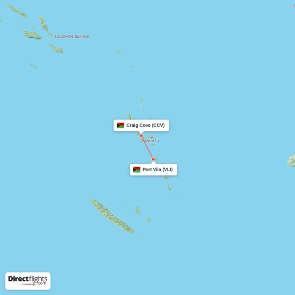 Port Vila - Craig Cove direct flight map