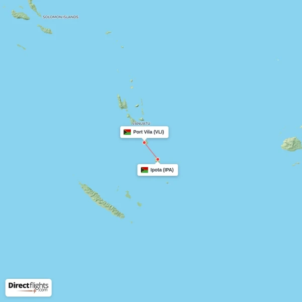 Port Vila - Ipota direct flight map