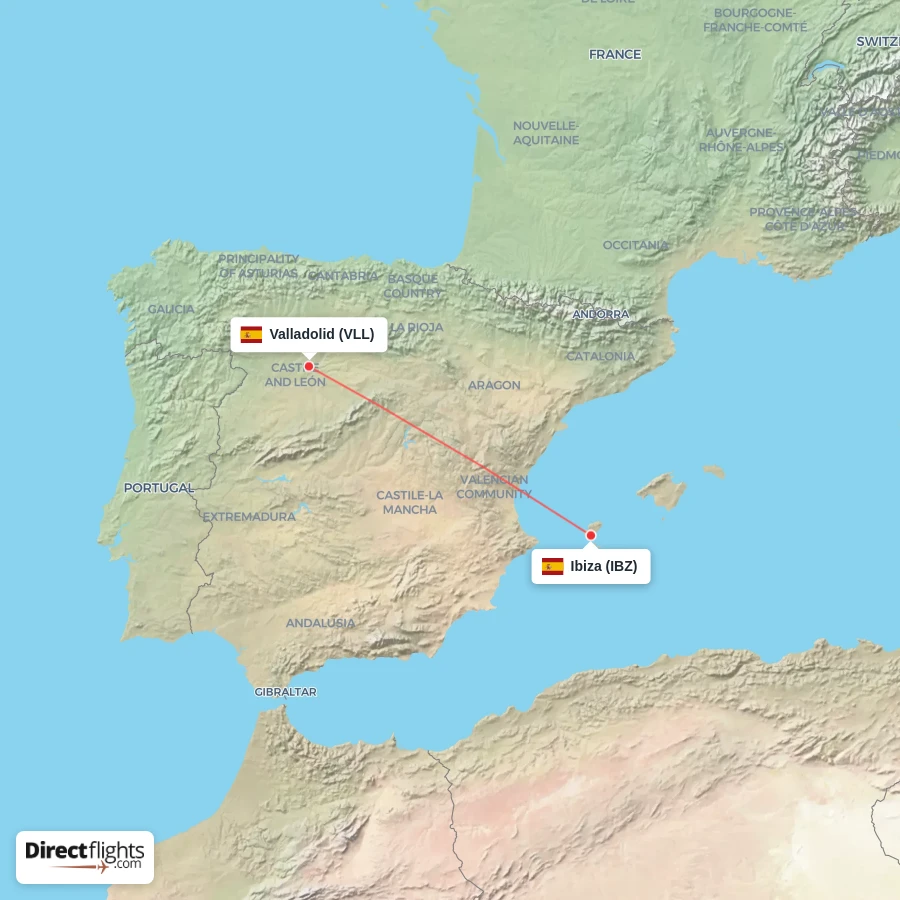 VLL - IBZ route map