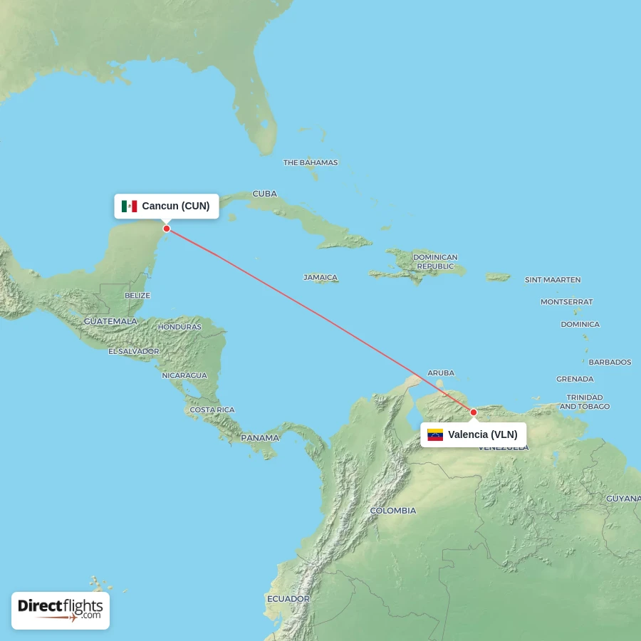 VLN - CUN route map