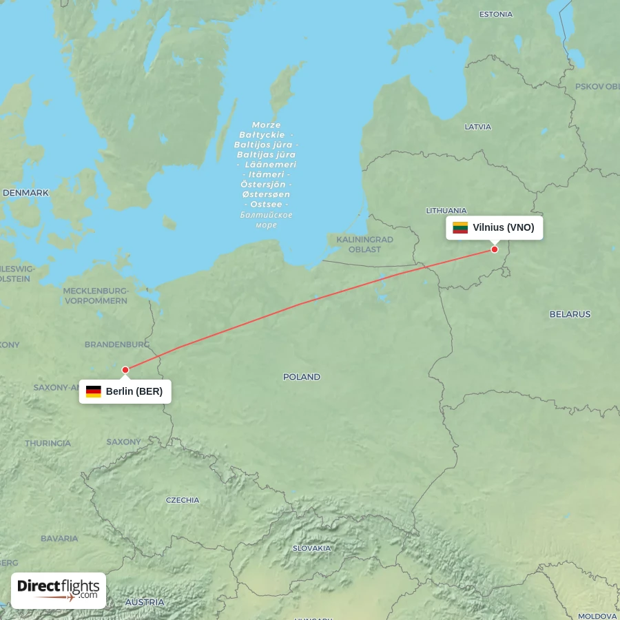 VNO - BER route map