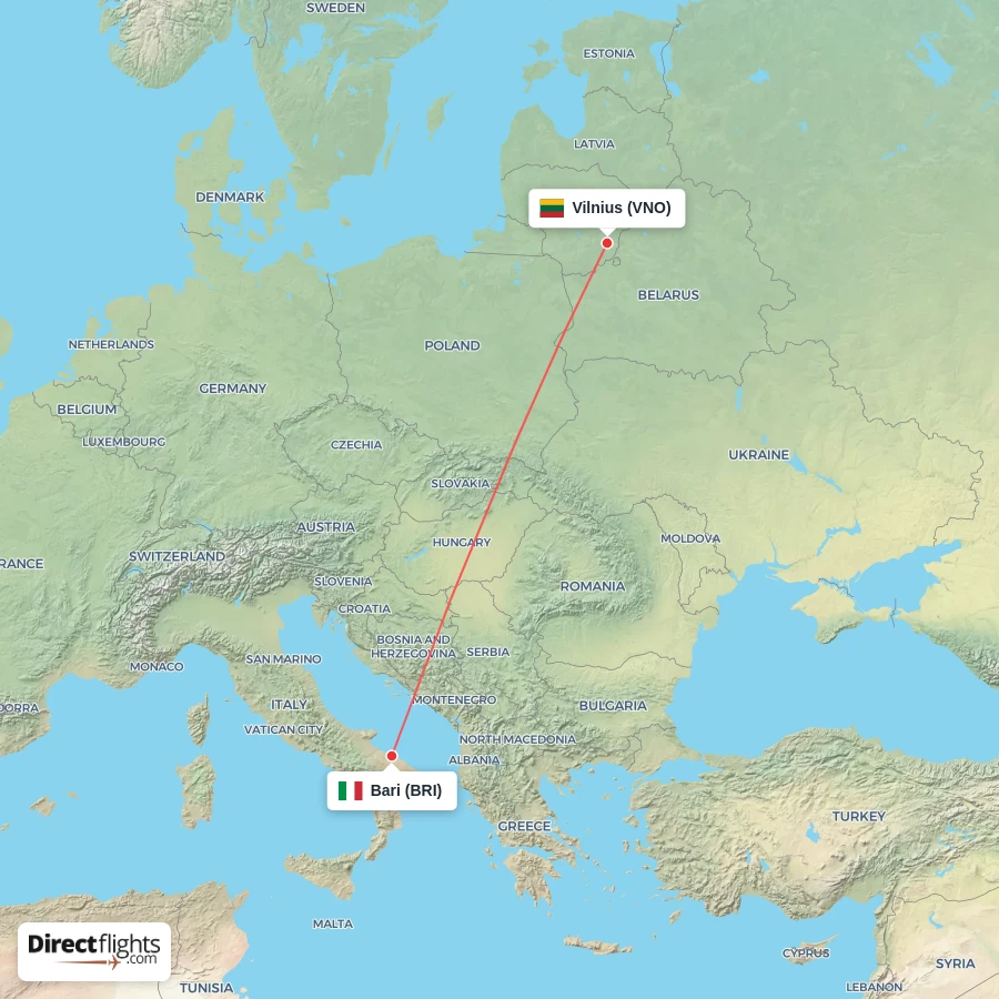 VNO - BRI route map