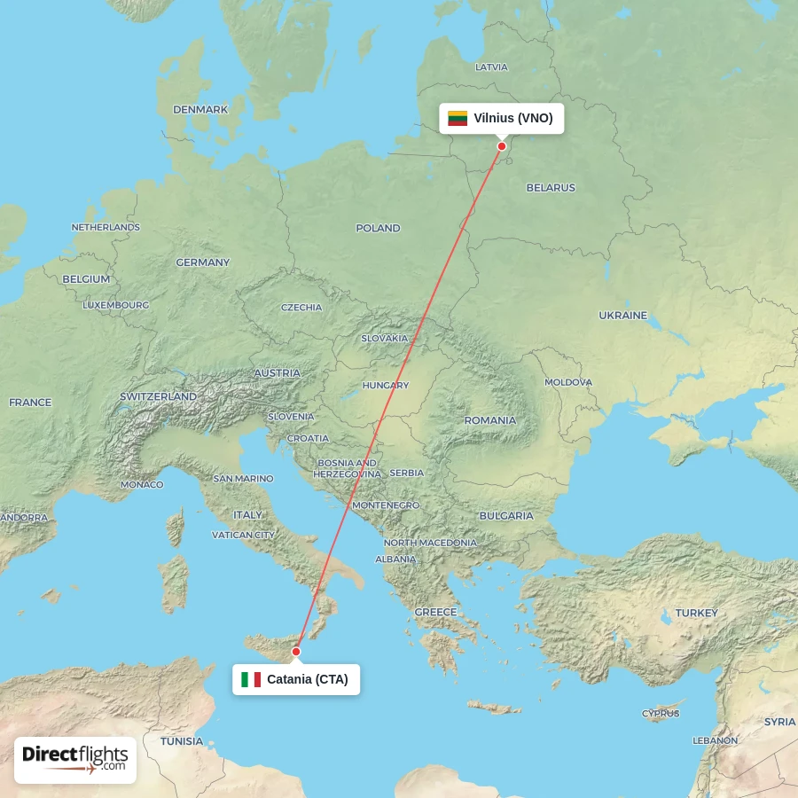 VNO - CTA route map