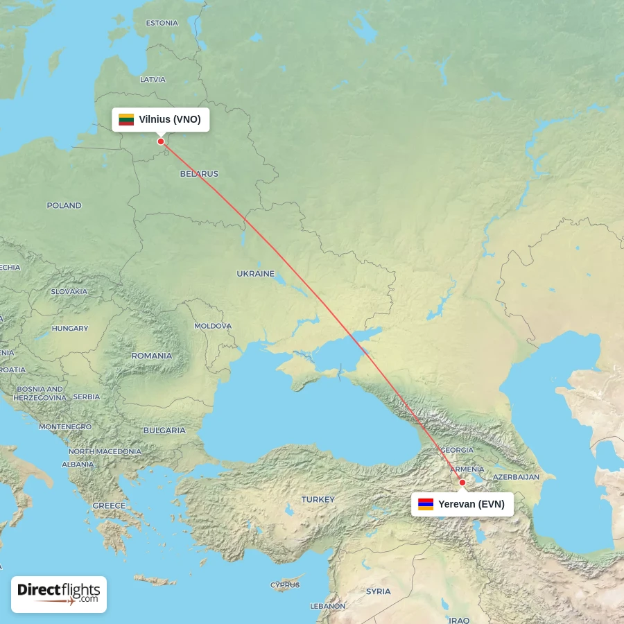 VNO - EVN route map
