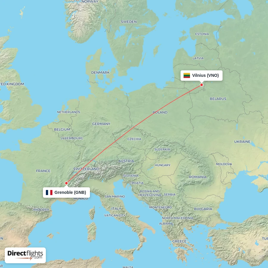 VNO - GNB route map