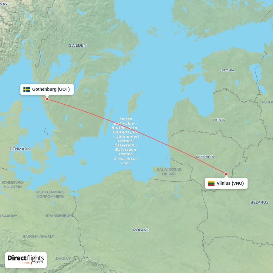 VNO - GOT route map