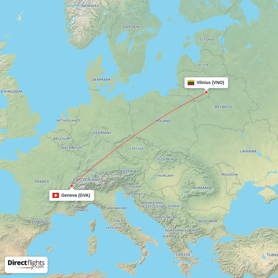 VNO - GVA route map