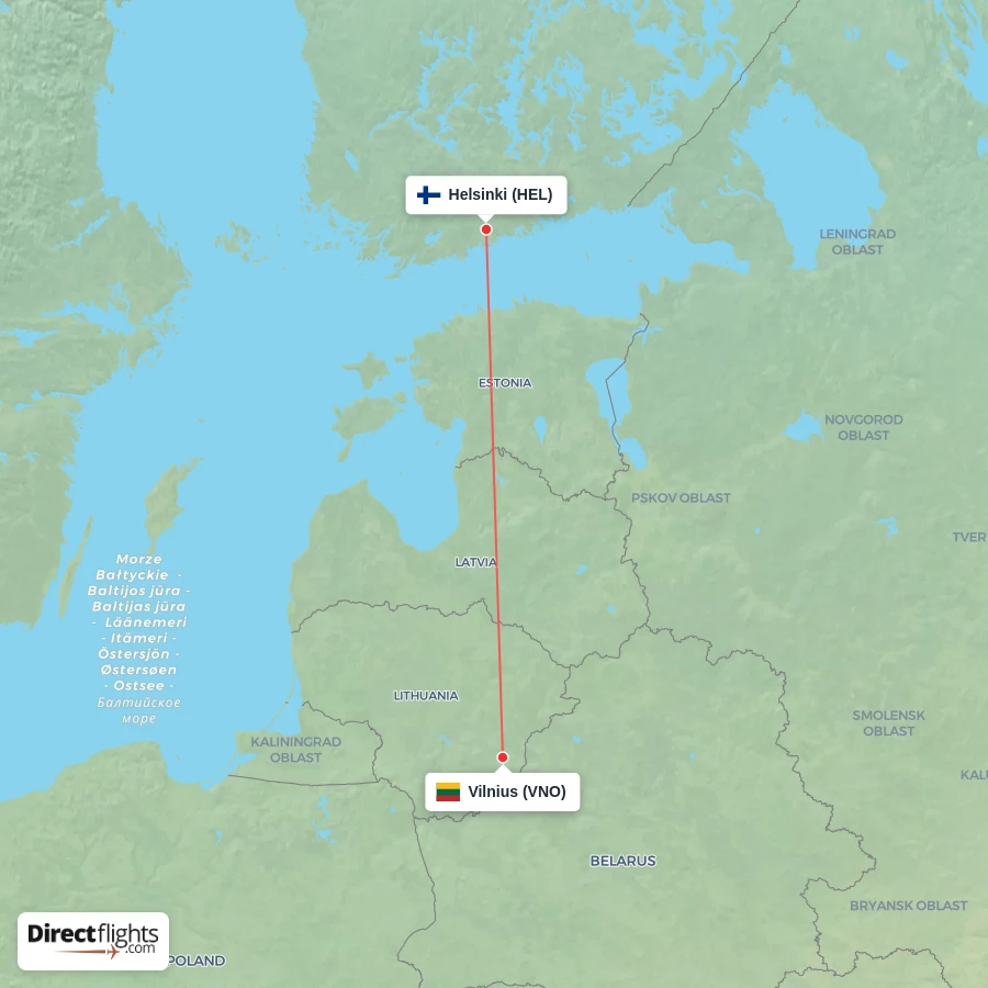 VNO - HEL route map