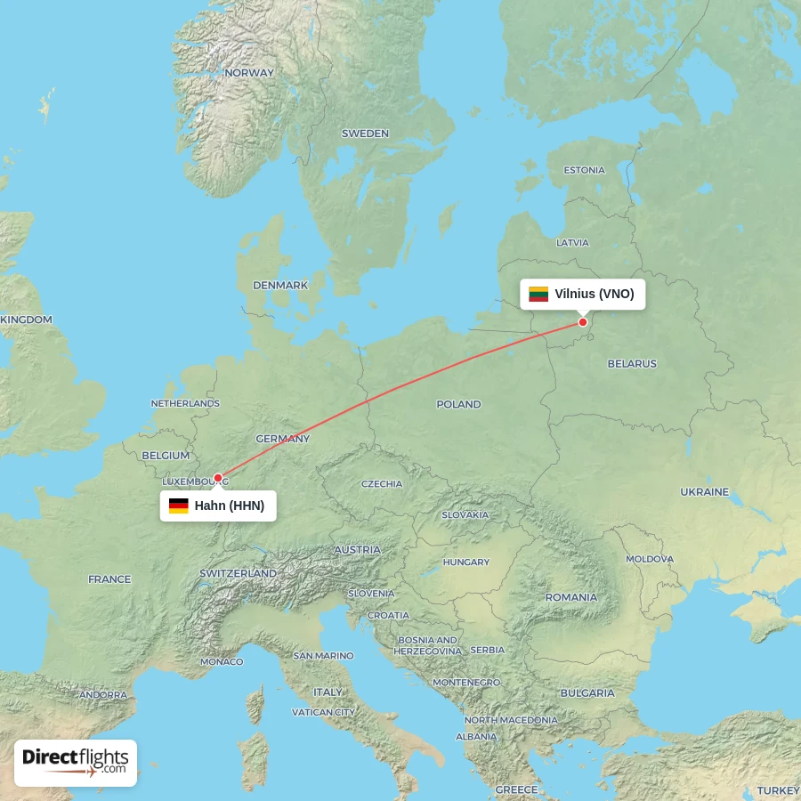 VNO - HHN route map