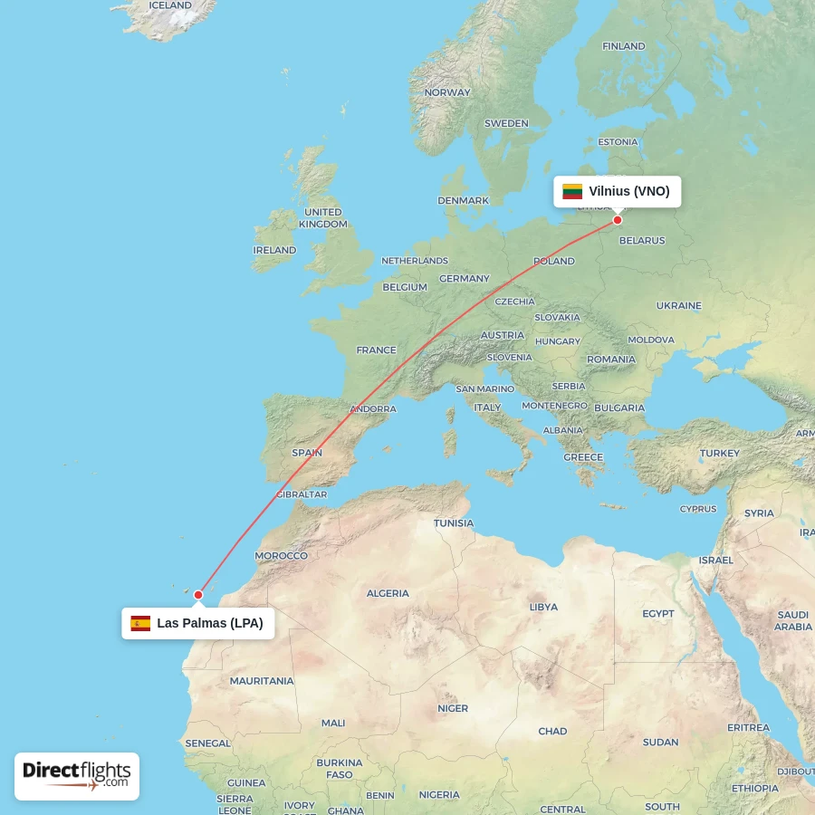 VNO - LPA route map