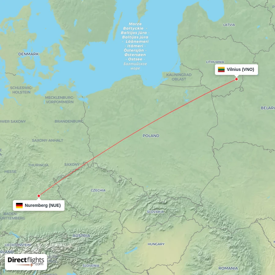 VNO - NUE route map