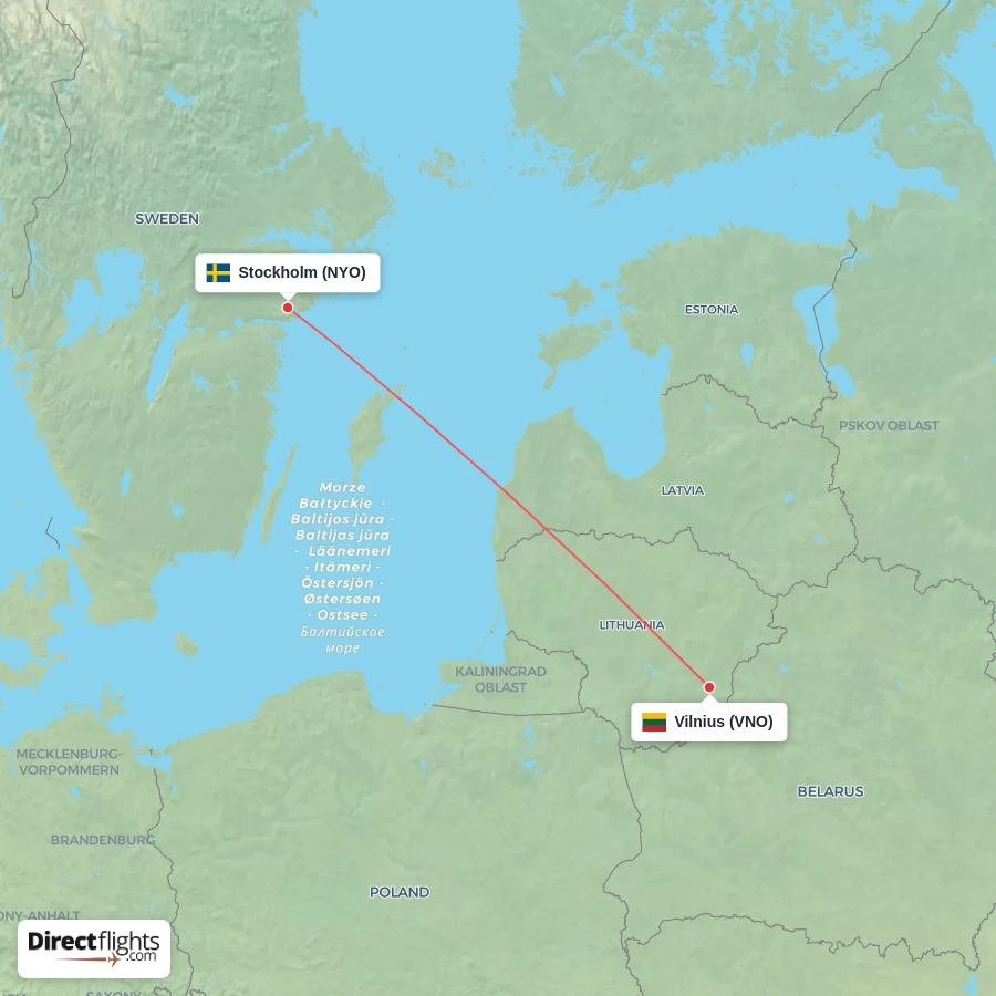 VNO - NYO route map