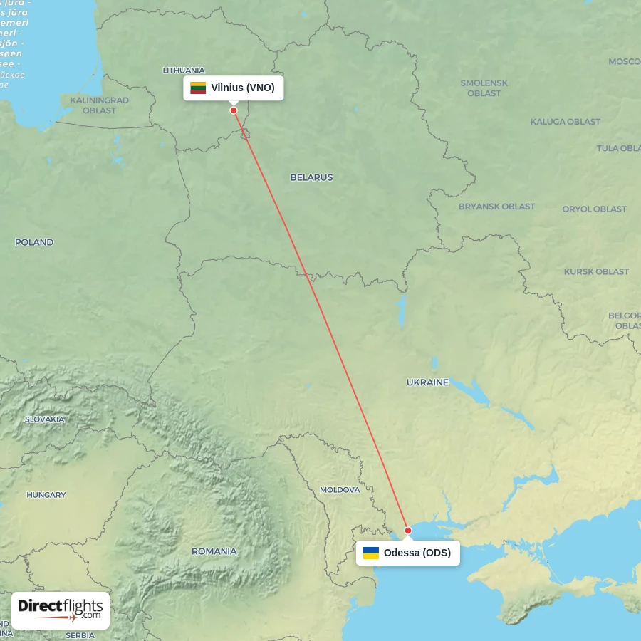 VNO - ODS route map