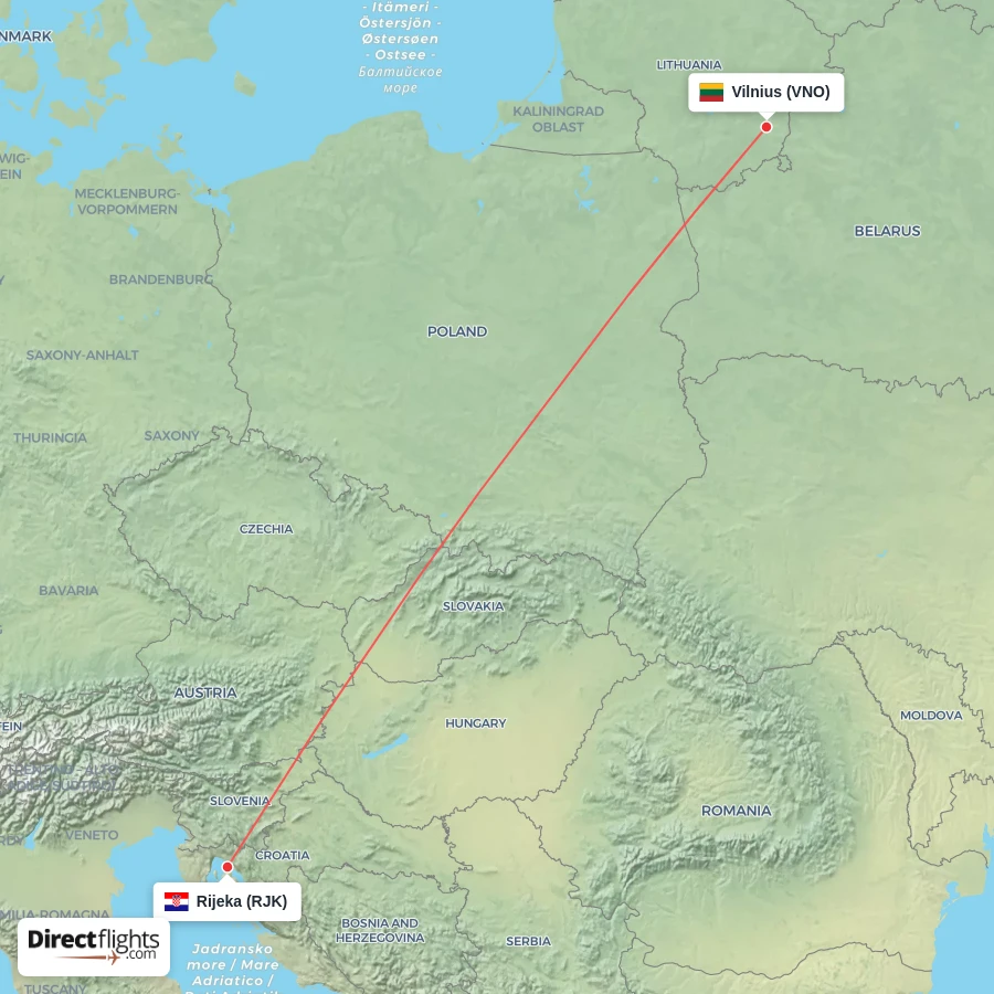 VNO - RJK route map