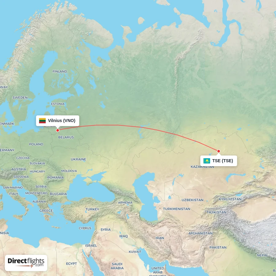 VNO - TSE route map