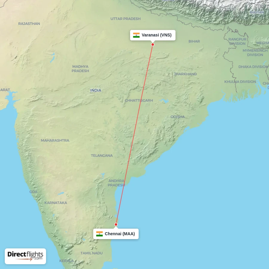 VNS - MAA route map