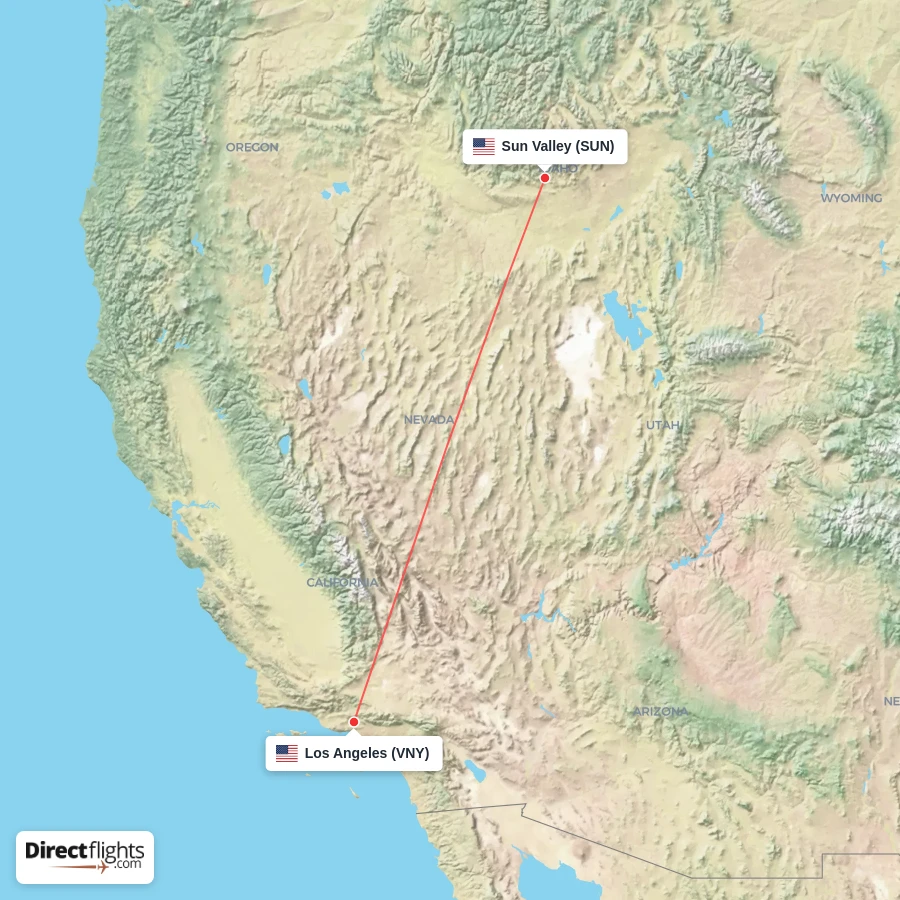 VNY - SUN route map