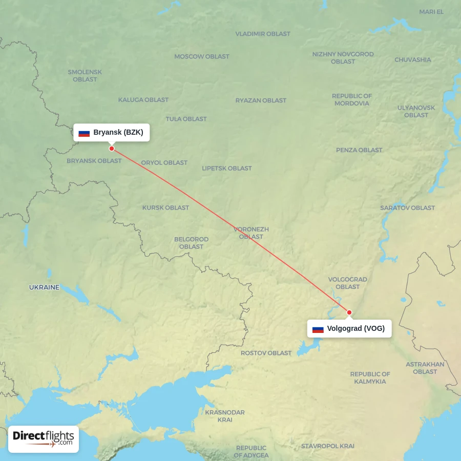 VOG - BZK route map