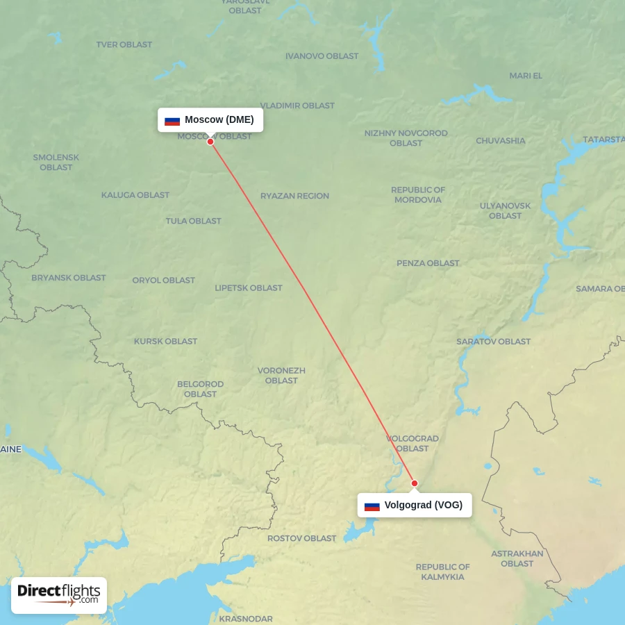VOG - DME route map