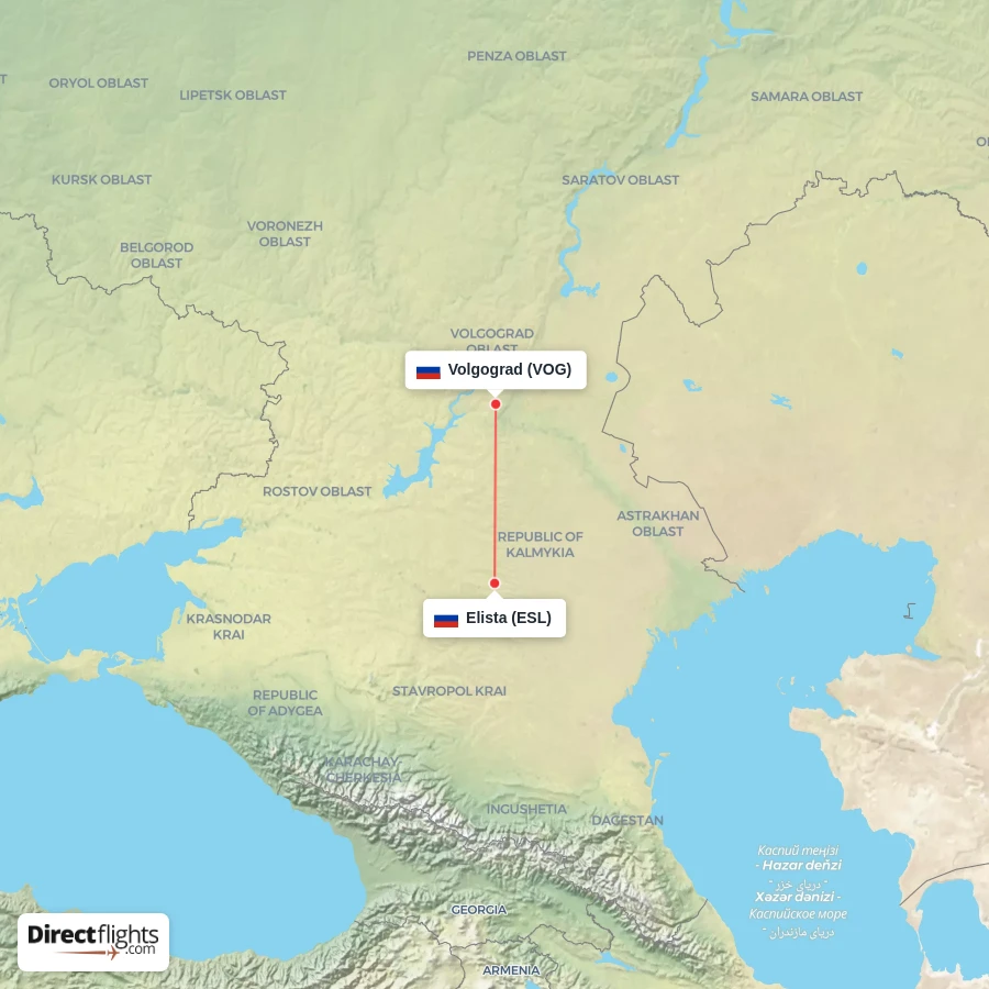 VOG - ESL route map