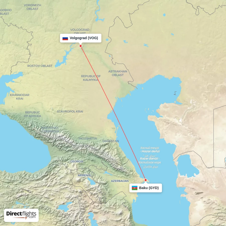 VOG - GYD route map