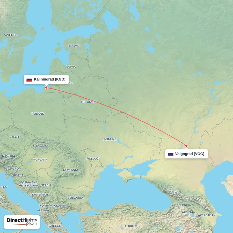 VOG - KGD route map
