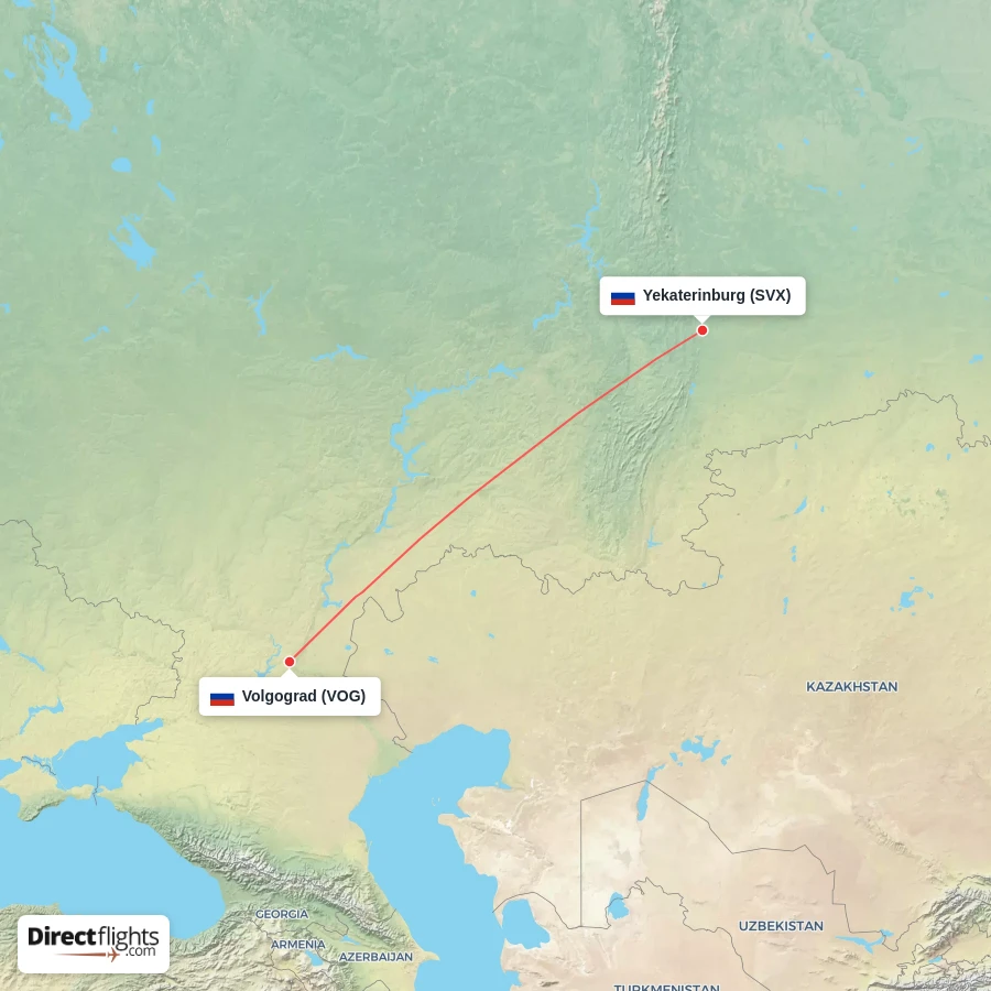 VOG - SVX route map