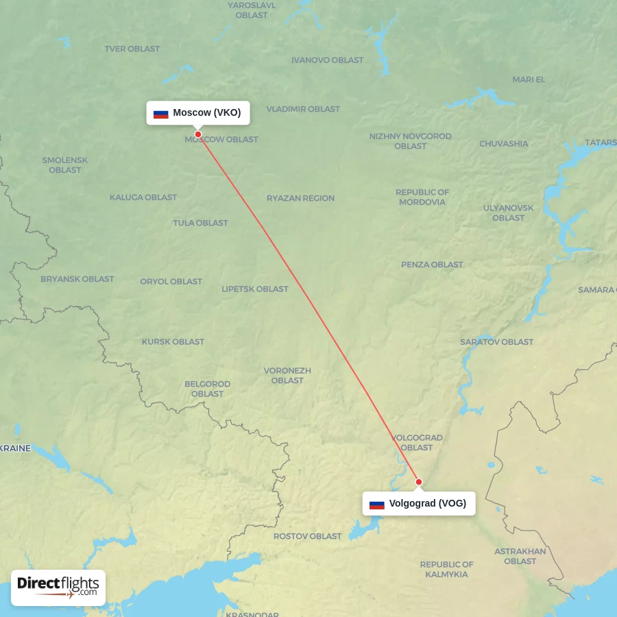 VOG - VKO route map