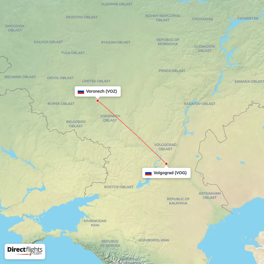 VOG - VOZ route map