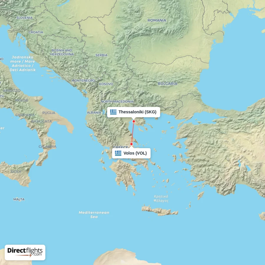 VOL - SKG route map