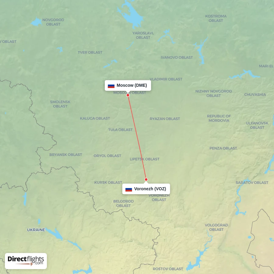 VOZ - DME route map