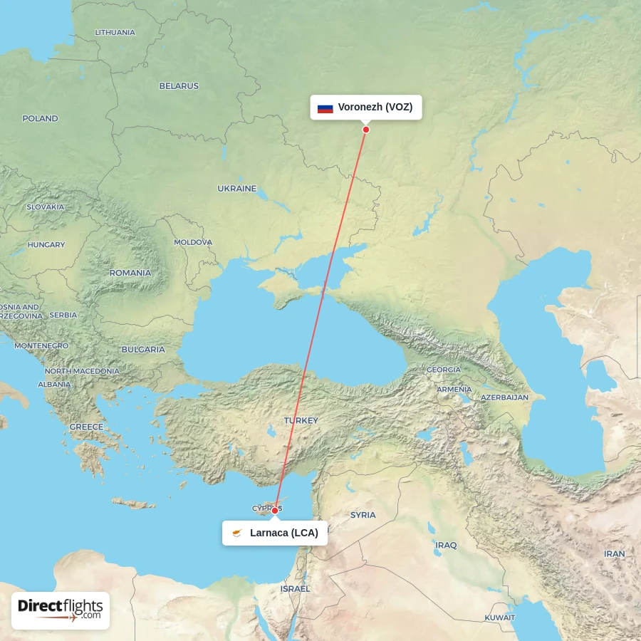 VOZ - LCA route map