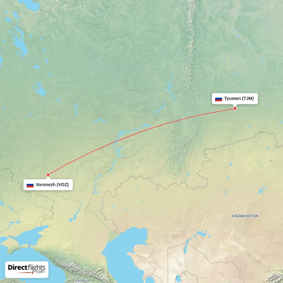 VOZ - TJM route map