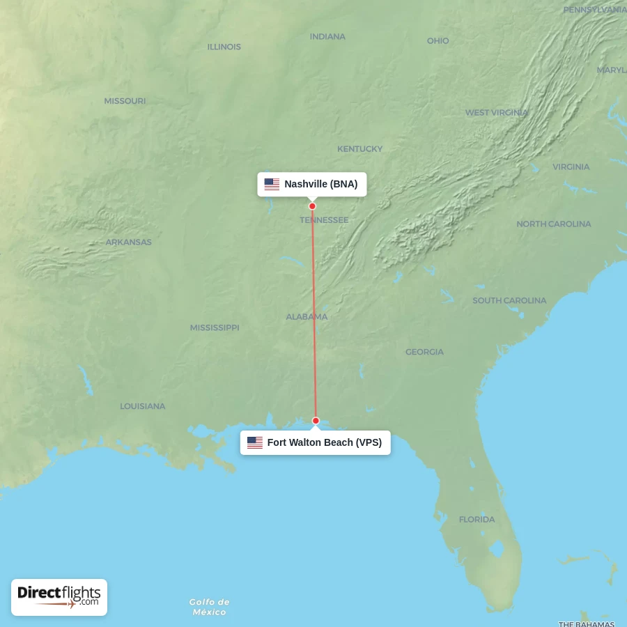 VPS - BNA route map
