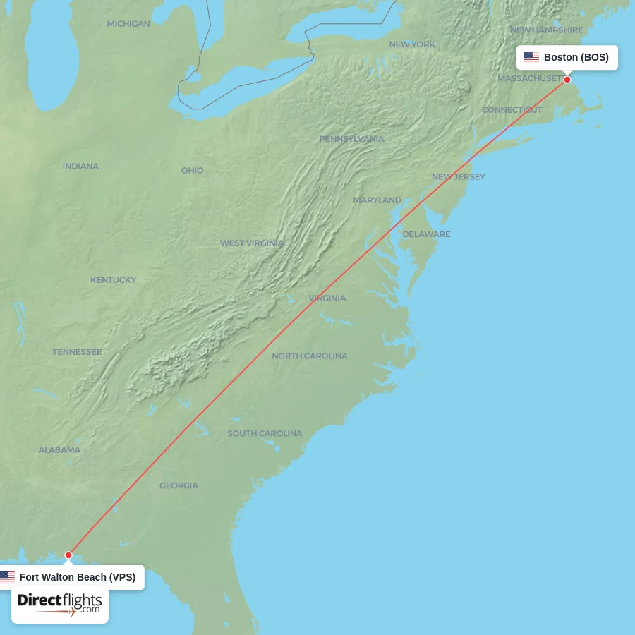 VPS - BOS route map