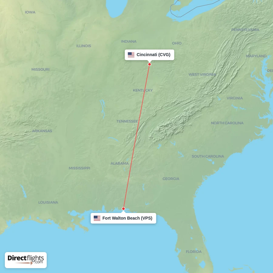 VPS - CVG route map
