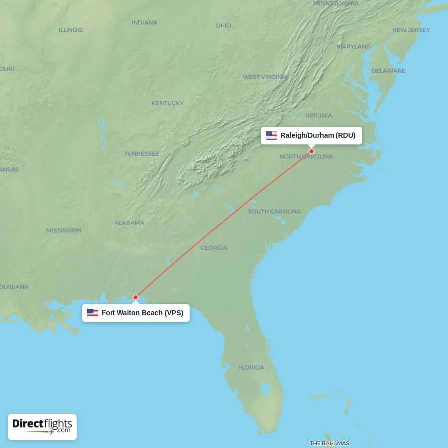 VPS - RDU route map