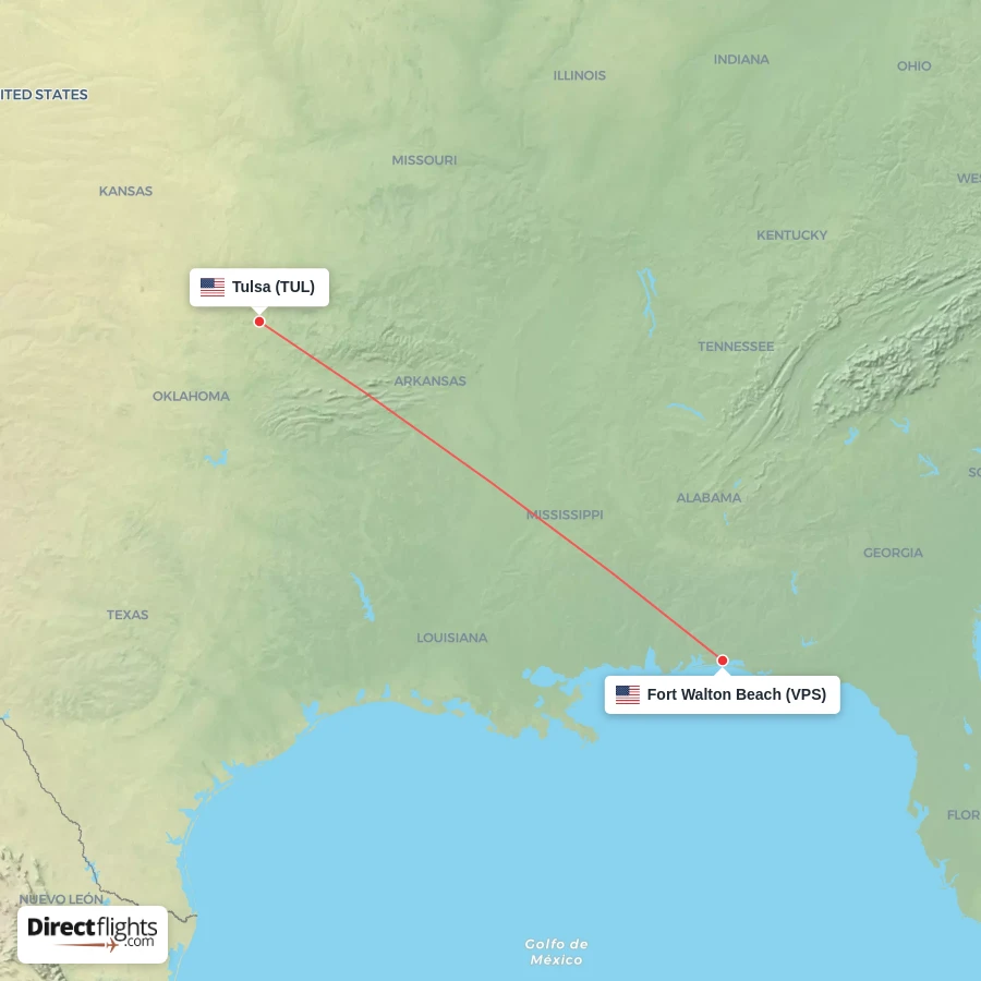 VPS - TUL route map