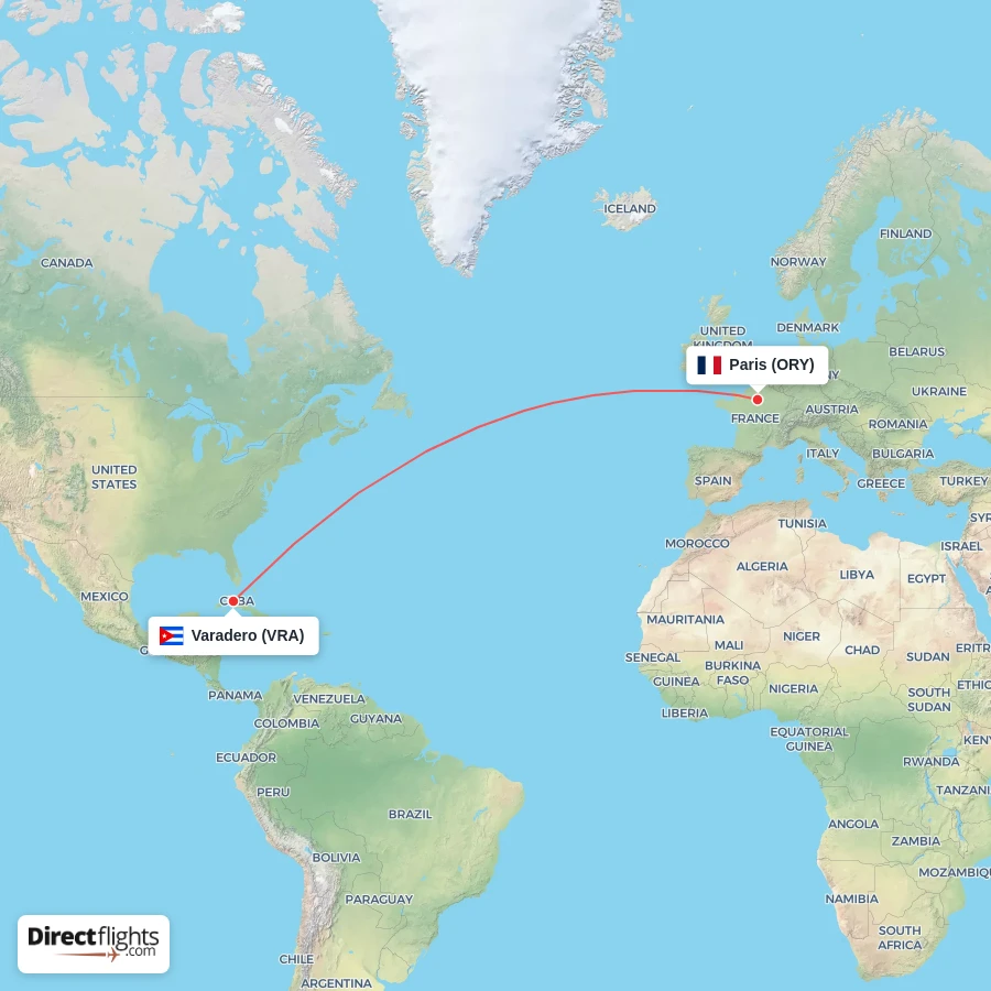 VRA - ORY route map
