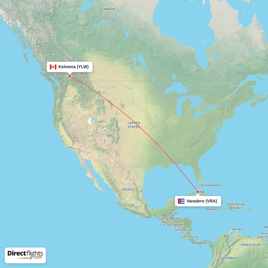 VRA - YLW route map