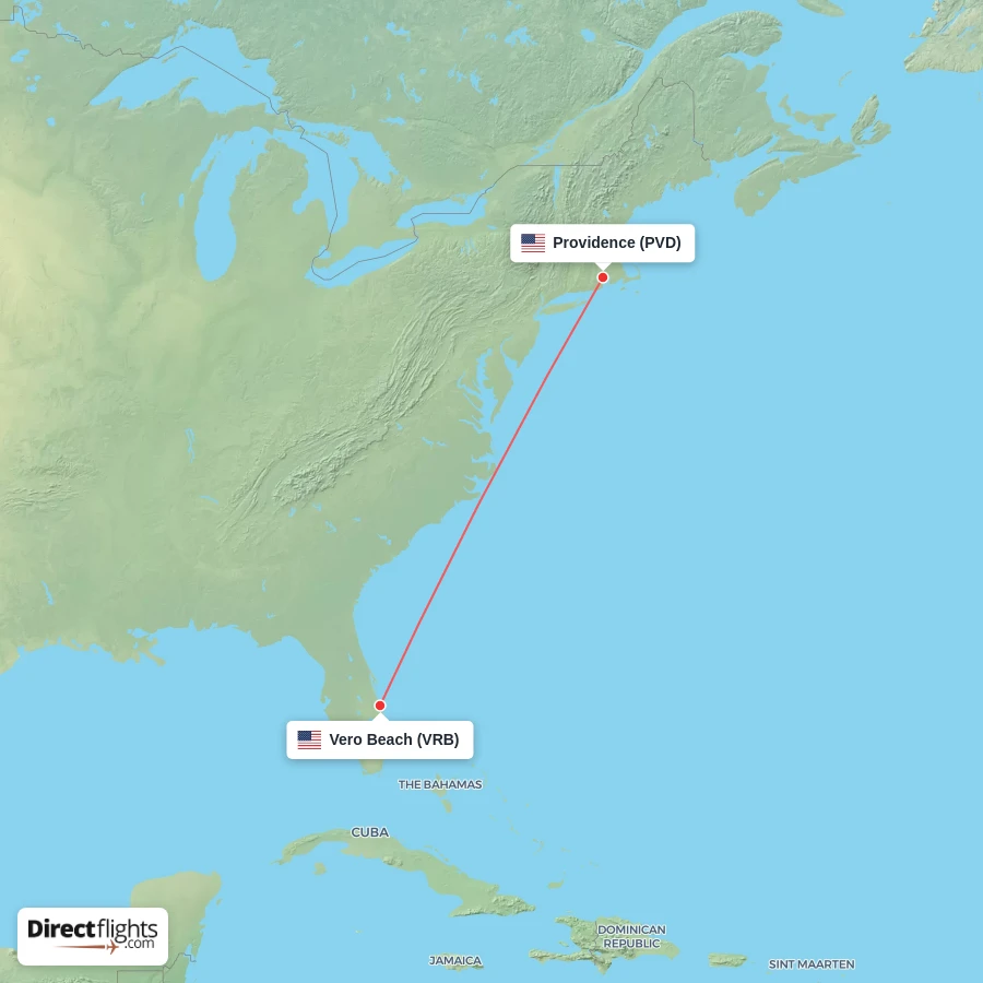 VRB - PVD route map