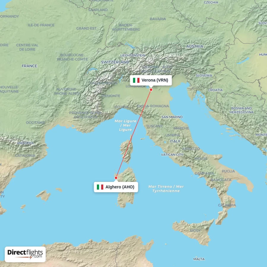 VRN - AHO route map
