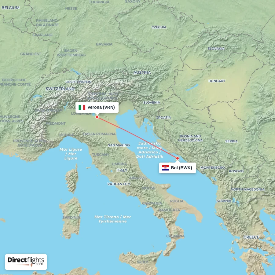 VRN - BWK route map
